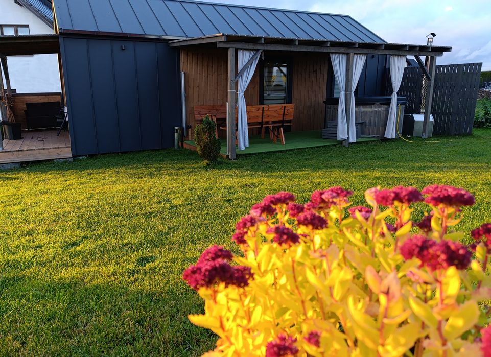 domek z BALIA JACUZZI, Staw, Kaszuby sauna panieńskie